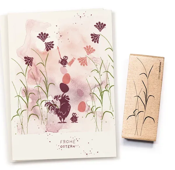 Cats on appletrees Stempel Gräser 2