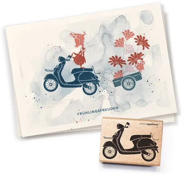 Cats on appletrees Stempel Motorroller 4