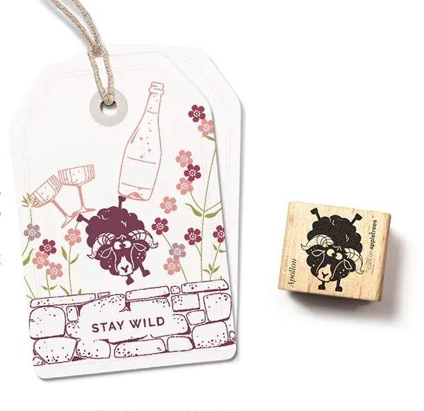 Cats on appletrees Stempel Ouessant Schaf Apollon