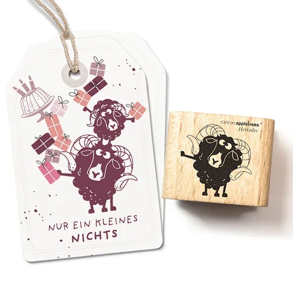 Cats on appletrees Stempel Ouessant Schaf Herkules