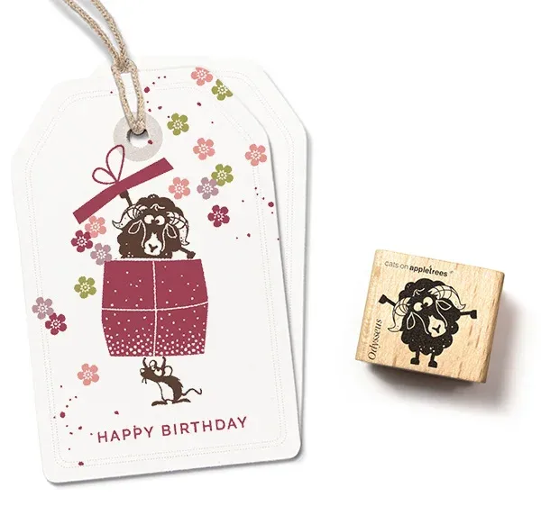 Cats on appletrees Stempel Ouessant Schaf Odysseus