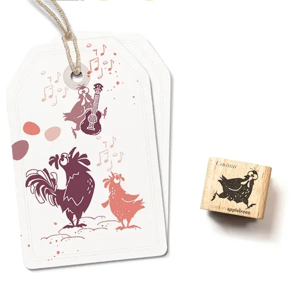 Cats on appletrees Stempel rennendes Huhn Cosima
