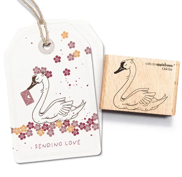 Cats on appletrees Stempel Schwan Odelia