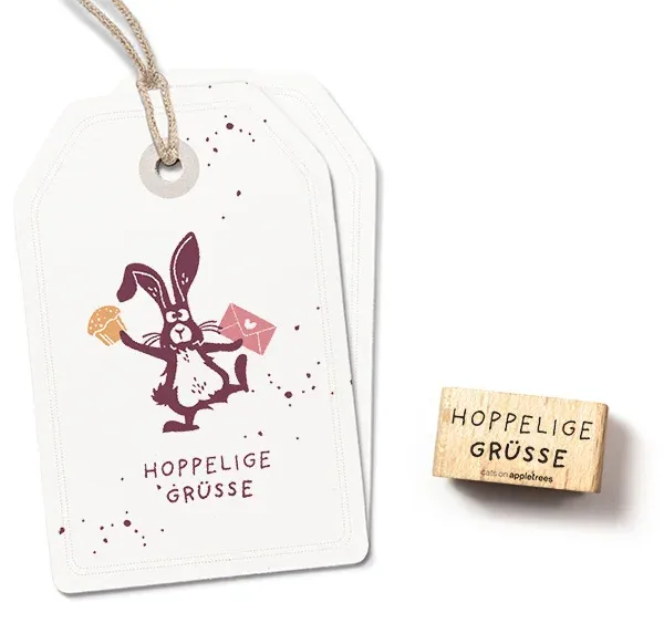 Cats on appletrees Stempel Hoppelige Grüße