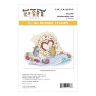 Spellbinders House-Mouse Heart and Soul Cling Rubber Stamps Stitched with Love 