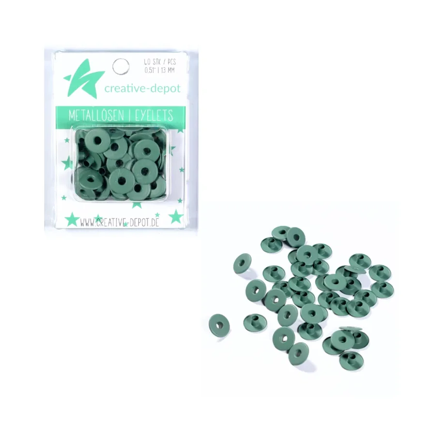Creative-Depot Breite Eyelets - Moos - Matt - 13 mm