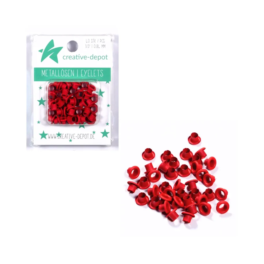 Creative-Depot Eyelets - Weihnachtsrot - Matt - 8 mm