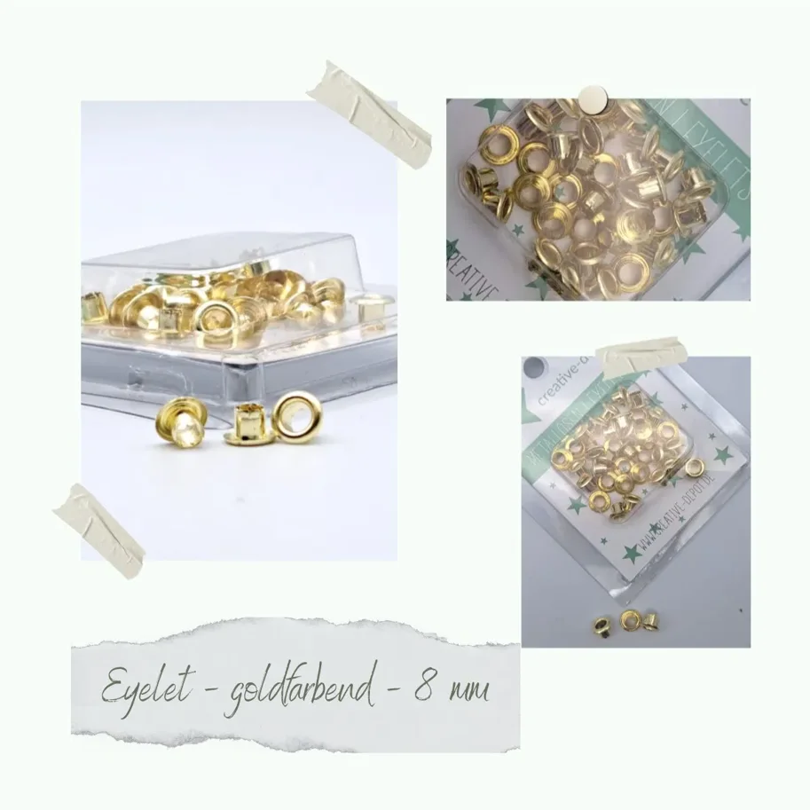 Creative-Depot Eyelets - goldfarbend - 8 mm