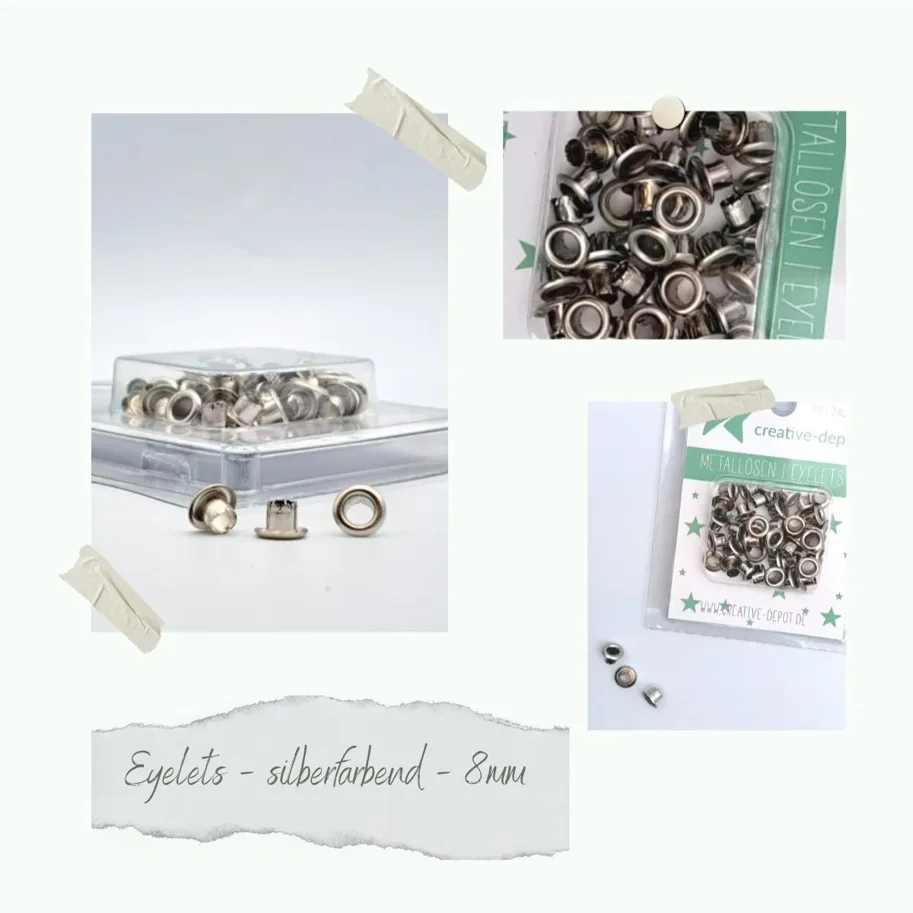 Creative-Depot Eyelets - silberfarbend - 8 mm