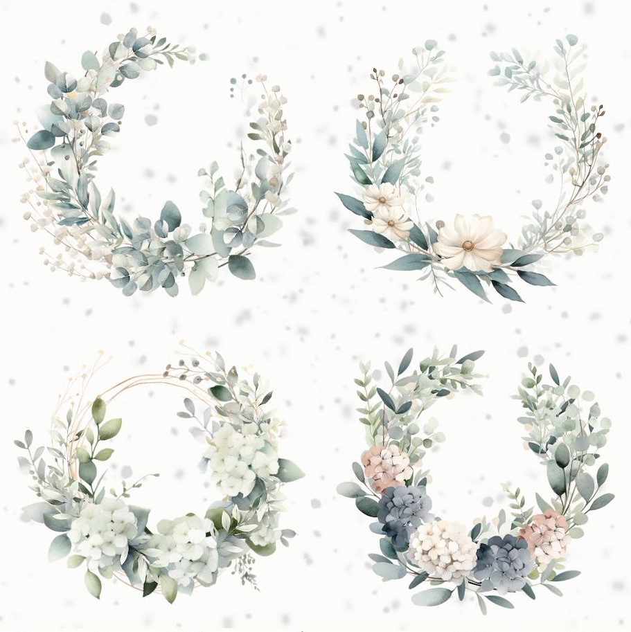 Lilly-Art Designpapier Hochzeits Kränze