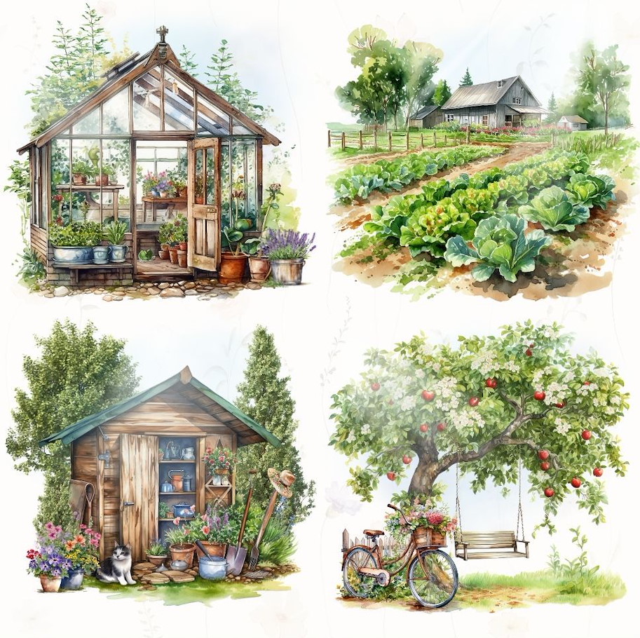 Lilly-Art Designpapier Summer Garden