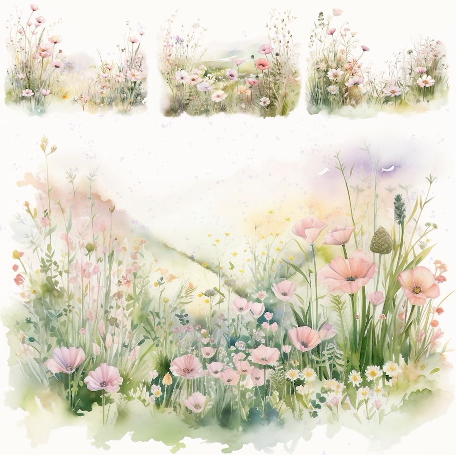 Lilly-Art Designpapier Spring Flowers