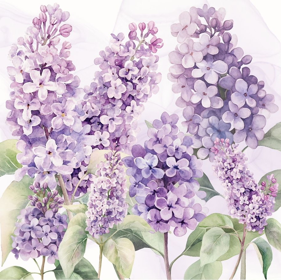 Lilly-Art Designpapier Lilac Flowers