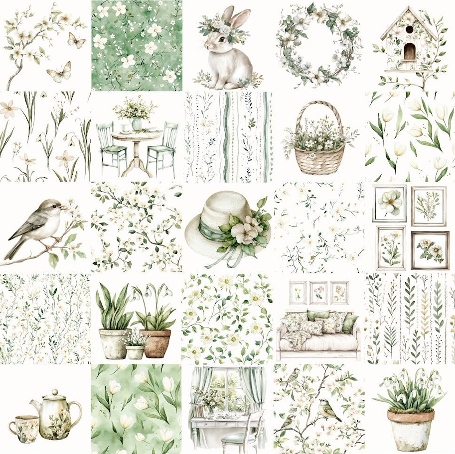 Lilly-Art Designpapier Spring Patchwork