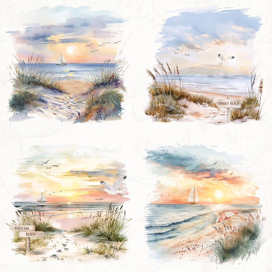 Lilly-Art Designpapier Sunset Beach