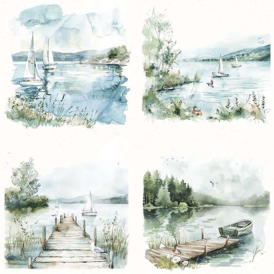 Lilly-Art Designpapier Lake View 2