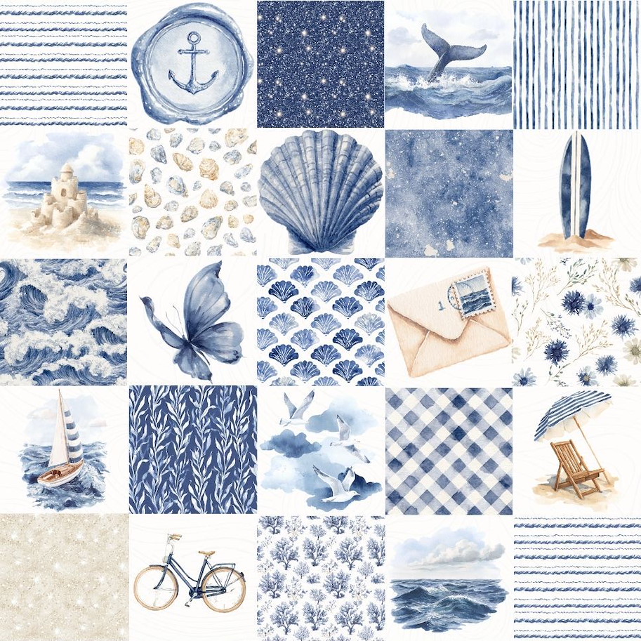 Lilly-Art Designpapier Cold Shore Patchwork