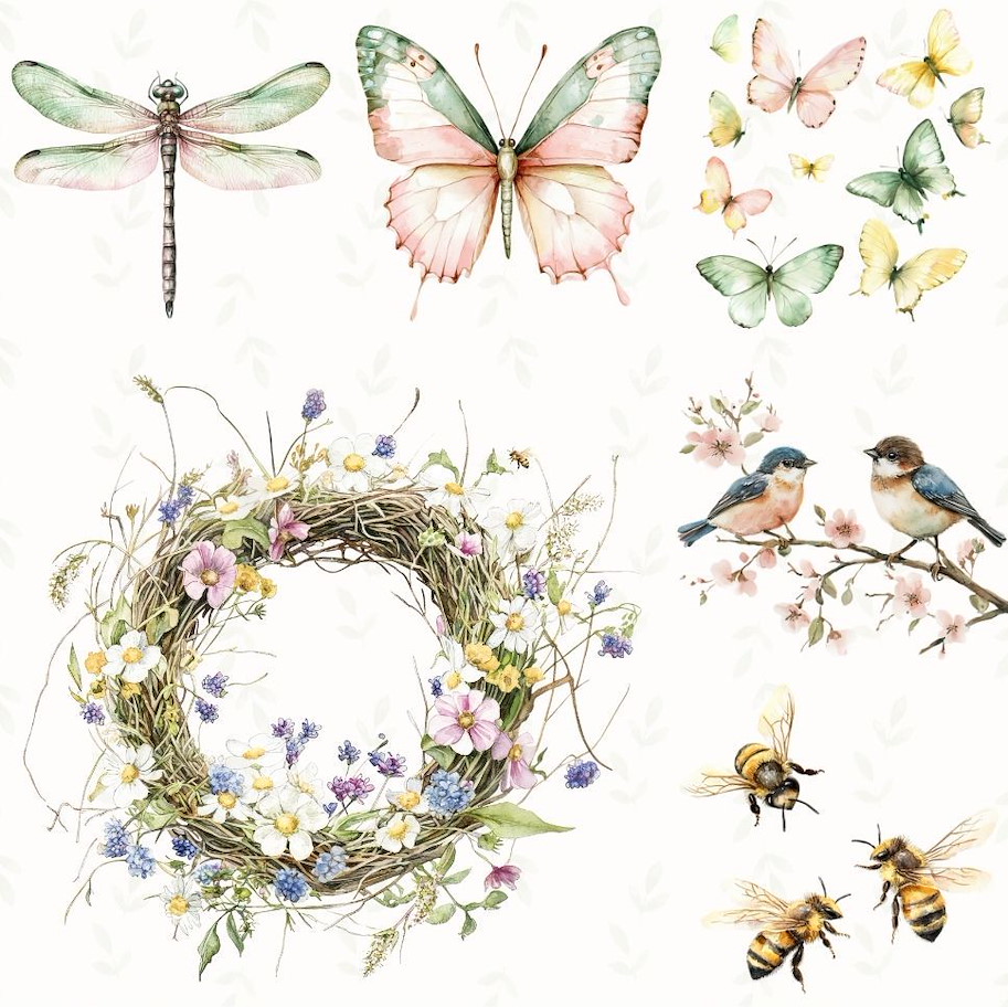 Lilly-Art Designpapier Happy Spring