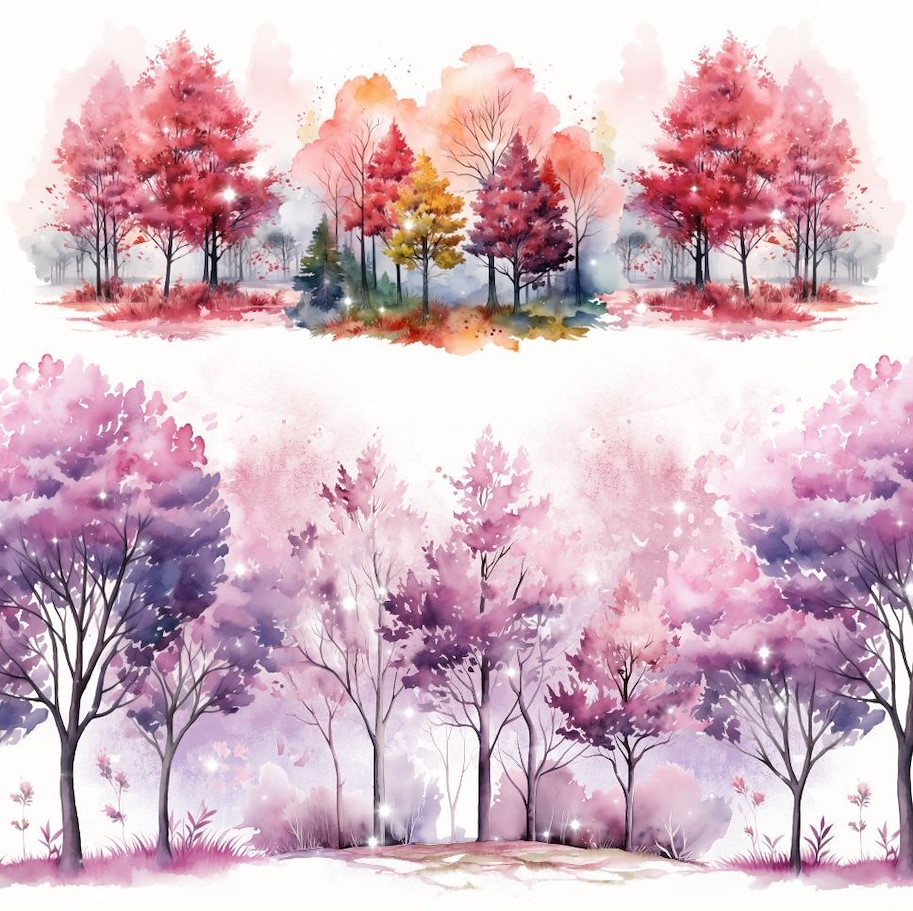 Lilly-Art Designpapier Trees 1