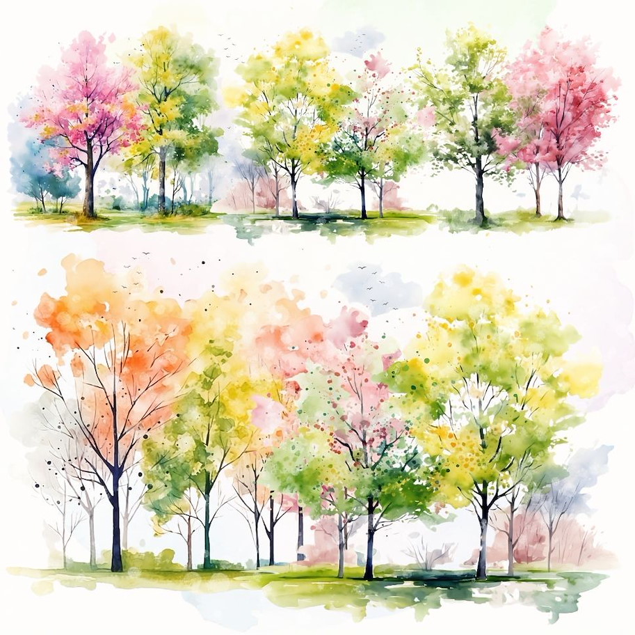 Lilly-Art Designpapier Spring Tree 2