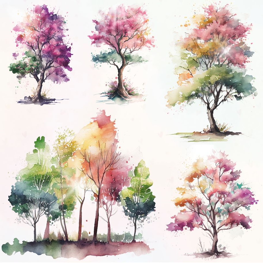 Lilly-Art Designpapier Spring Trees