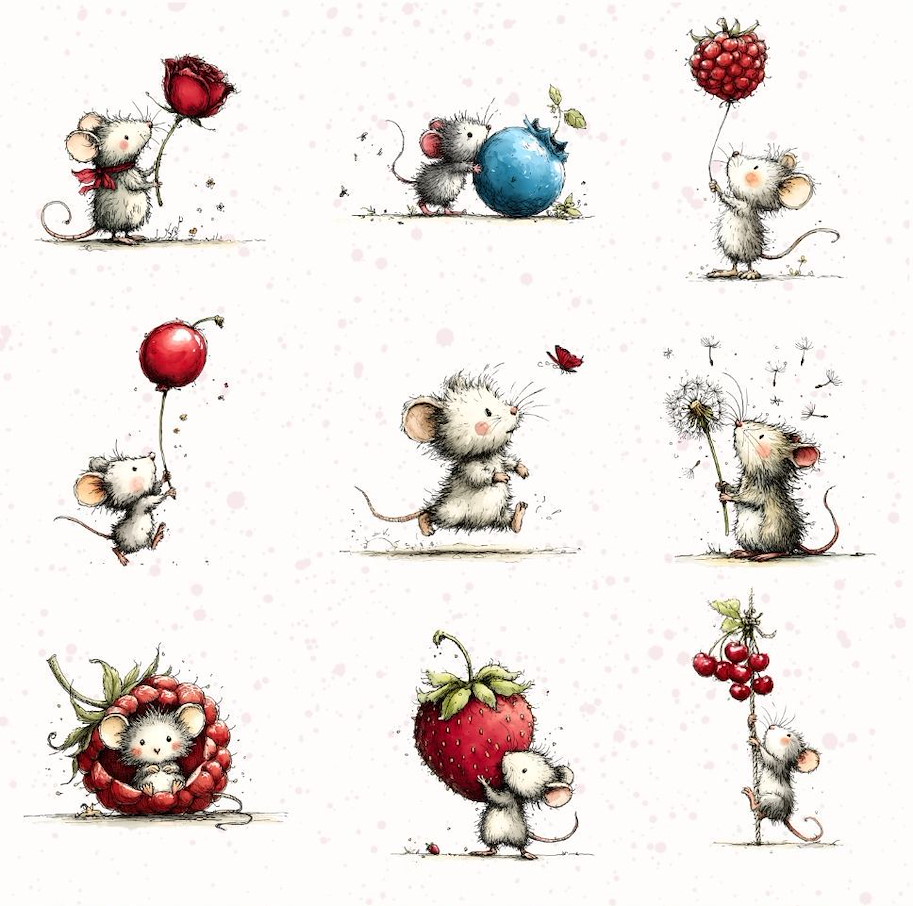 Lilly-Art Designpapier Little Mouse