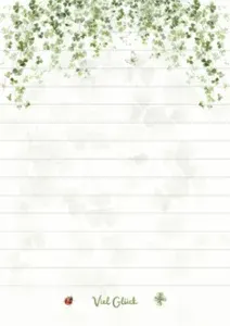 Lilly-Art Notiz-Kreativblock Kleeblätter A7  7,4 × 10,5 cm 