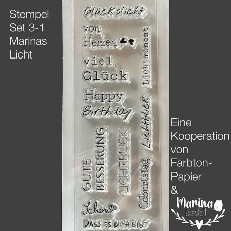 Farbton Papier Stempel-Set für Marinas Licht 3-1 