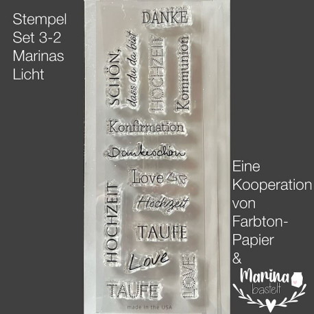 Farbton Papier Stempel-Set für Marinas Licht 3-2 