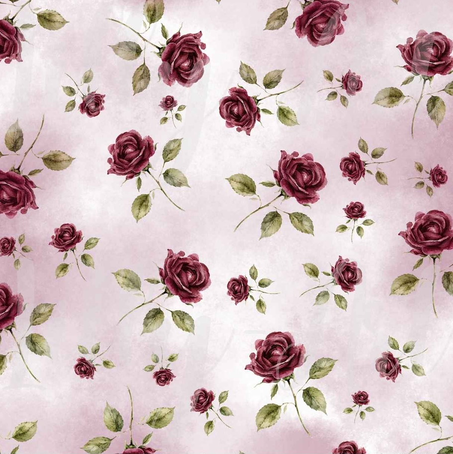Lilly-Art Designpapier Burgundy Roses 30.5 cm x 30.5 cm  