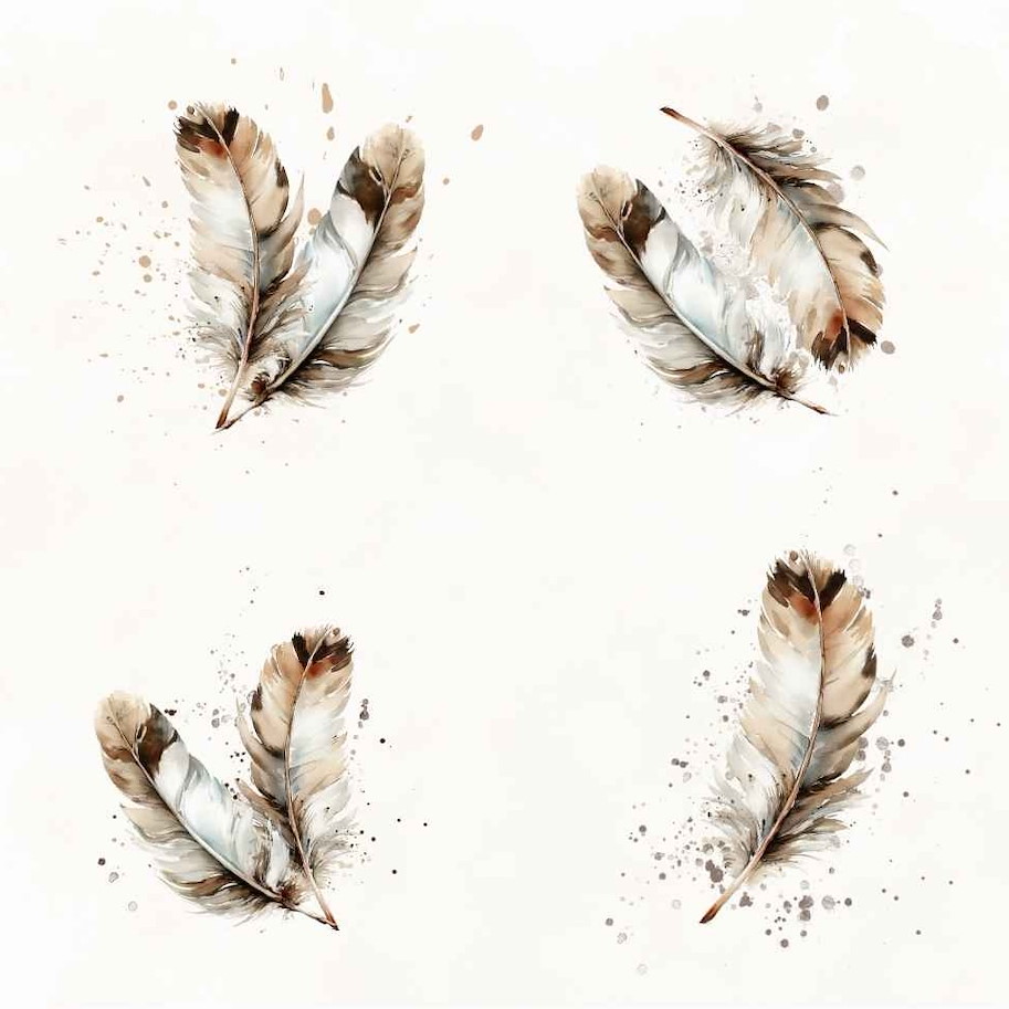 Lilly-Art Designpapier Autumn Pattern Feather 30.5 cm x 30.5 cm   