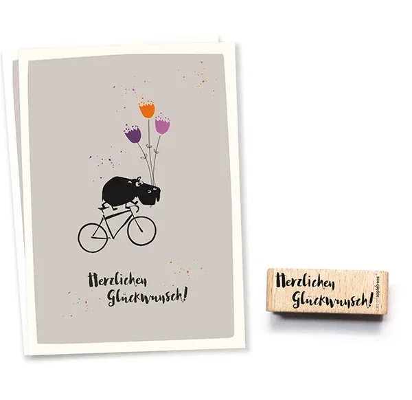 Cats on appletrees Stempel Herzlichen Glückwunsch 2