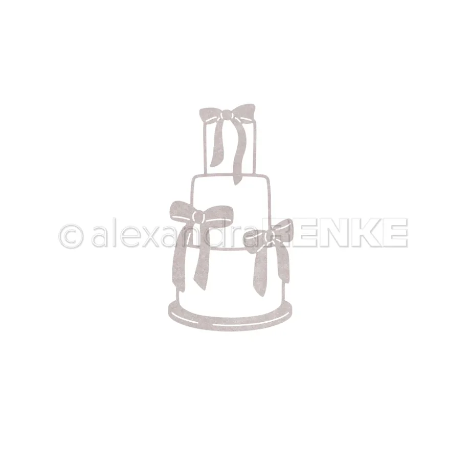 Alexandra Renke Stanze 'Outline Torte mit Schleifen' 