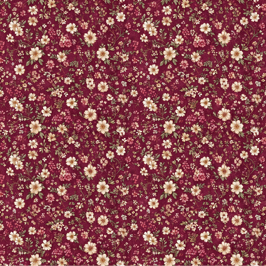 Lilly-Art Designpapier Vintage Bordeaux Pattern