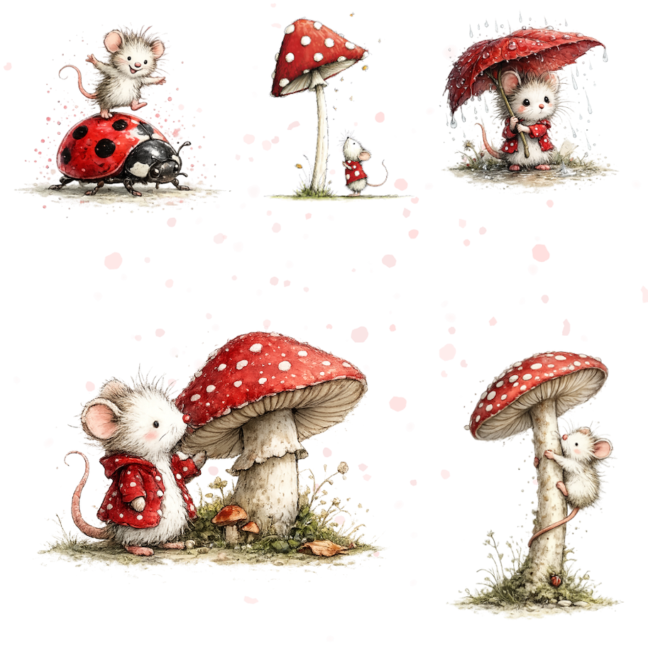 Lilly-Art Designpapier Little Lucky Mouse 2