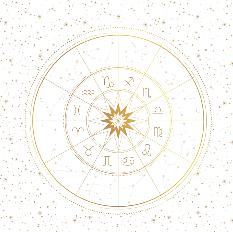 Lilly-Art Designpapier White-Gold Zodiac