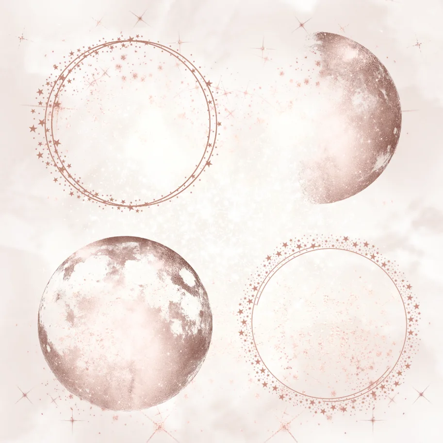 Lilly-Art Designpapier Moon Rose Gold