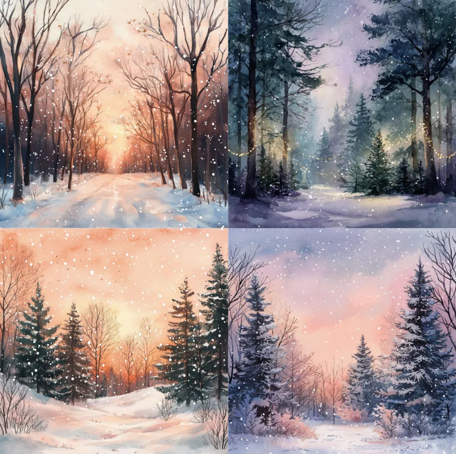 Lilly-Art Designpapier Winterwald 1