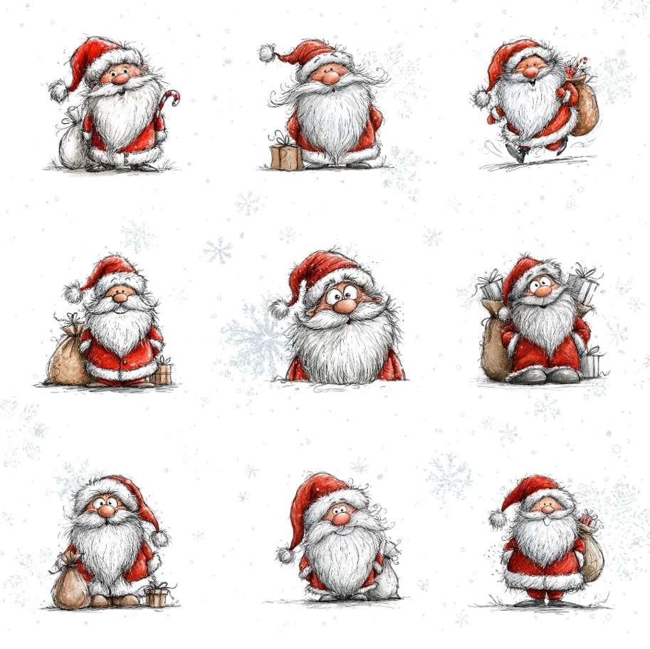 Lilly-Art Designpapier Santa 1