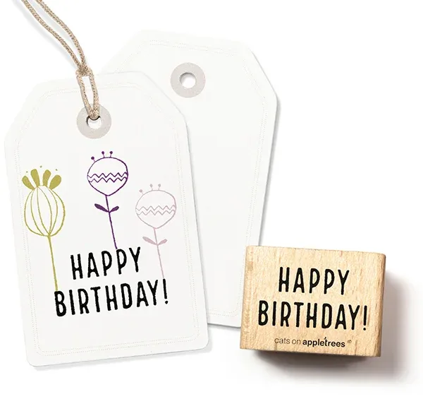 Cats on appletrees Stempel Happy Birthday 1