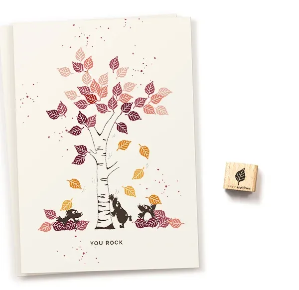 Cats on appletrees Ministempel Blatt 6 Birke