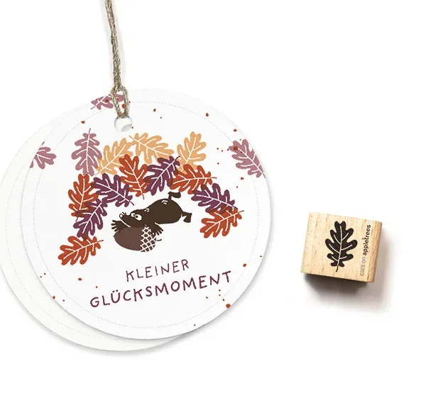 Cats on appletrees Ministempel Eichenblatt 3