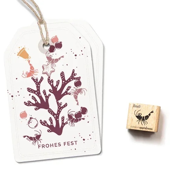 Cats on appletrees Ministempel Garnele Rodi