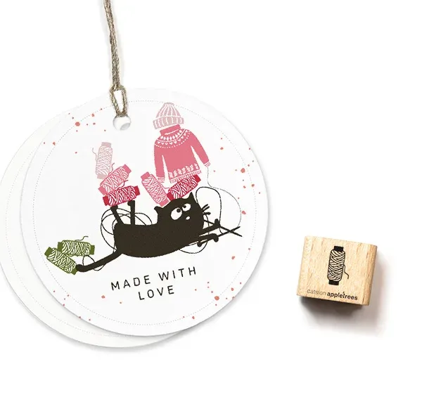 Cats on appletrees Ministempel Garnrolle 2