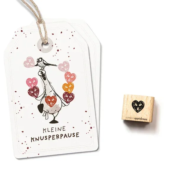 Cats on appletrees Ministempel Lebkuchenherz