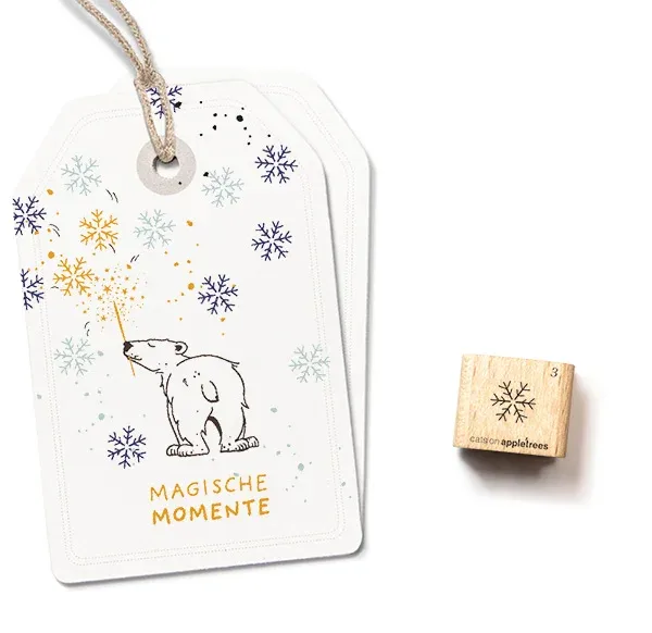 Cats on appletrees Ministempel Schneeflocke 3