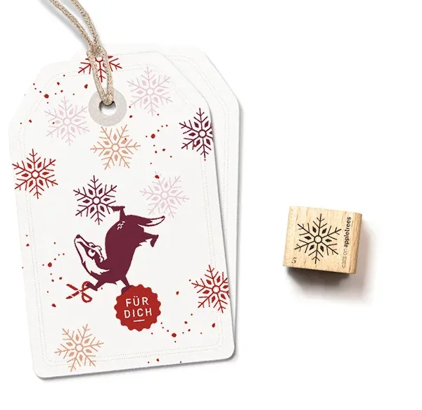 Cats on appletrees Ministempel Schneeflocke 5