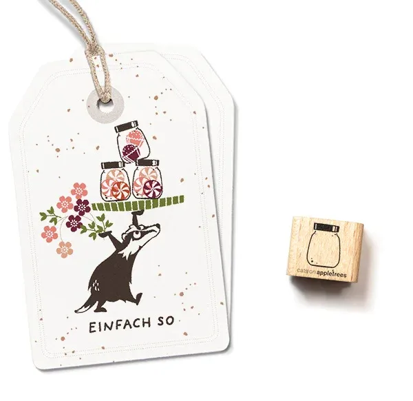 Cats on appletrees Ministempel Vorratsglas 1