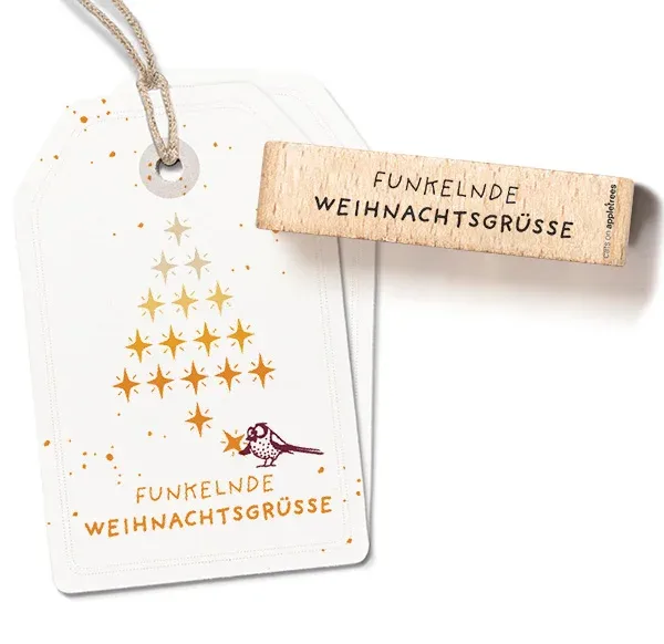 Cats on appletrees Stempel Funkelnde Weihnachtsgrüße