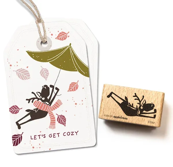 Cats on appletrees Stempel Rentier Elliot